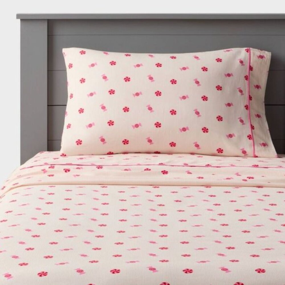 NWT Pillowfort Candy Stripes Cotton Sheet Set FULL